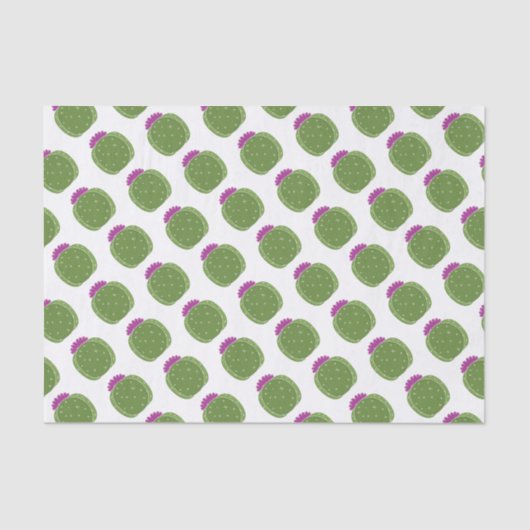 Roze Bloem Korte Cactus Print Tissue Papier (Voorkant)