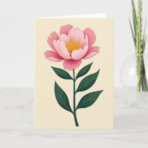 Roze bloem kunstkaart kaart