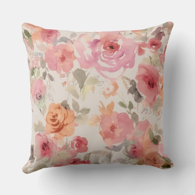 roze bloem kussen (Achterkant)