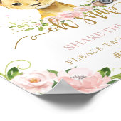 Roze bloem label foto Oh Snap deel de Liefde Poster (Hoek)