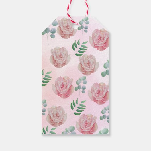 Roze bloem labels cadeaulabel (Achterkant)