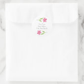 Roze bloem-labels ronde sticker (Tas)