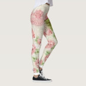 roze bloem lange leggings (Rechts)