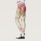 roze bloem lange leggings (Links)