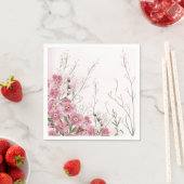 Roze bloem lente baby shower servet (Insitu)