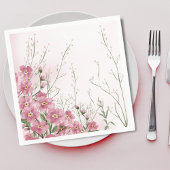 Roze bloem lente babyshower servet