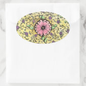 Roze Bloem - Lente Ovale Sticker (Tas)