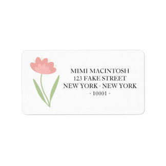Roze Bloem Lente Zomer Adres Label