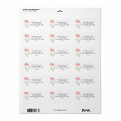 Roze Bloem Lente Zomer Adres Label (Full Sheet)
