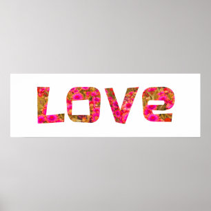 roze bloem liefde poster kunst
