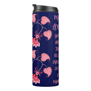 ROZE BLOEM LIEFDESCADEAU VOOR VRIENDIN, VROUW, MAN THERMOSBEKER