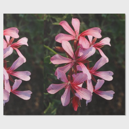 Roze bloem linnenomslagpapier cadeaupapier (Vlak)