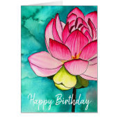 Roze bloem lotus fine art waterverf (Voorkant)