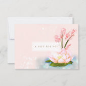 Roze bloem Lotus Yoga Spa Cadeaubon Kaart (Voorkant)