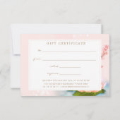 Roze bloem Lotus Yoga Spa Cadeaubon Kaart (Achterkant)