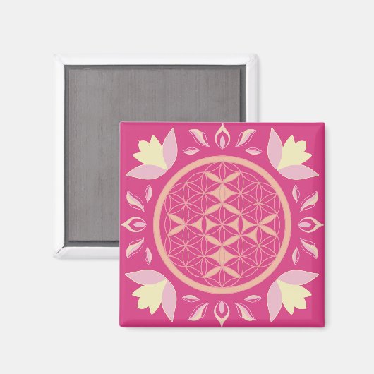 roze bloem magneet (Voorkant / Achterkant)