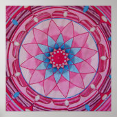 Roze bloem Mandala Poster (Voorkant)