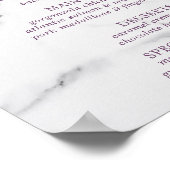 Roze Bloem Marmeren Moederdag Menu Poster (Hoek)