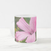 roze bloem matglas koffiemok (Voorkant links)