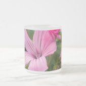 roze bloem matglas koffiemok (Center)