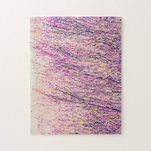 Roze Bloem Meadow Art Puzzel (Verticaal)