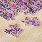 Roze Bloem Meadow Art Puzzel Legpuzzel (Zijkant)