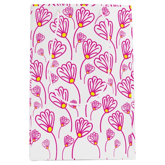 Roze bloem medium cadeauzakje (Voorkant)