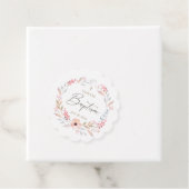 Roze bloem meisje doop geschulpte bedankjes labels (In situ)