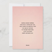 Roze bloem met diamanten tiara klasse Moederdag Feestdagenkaart (Achterkant)