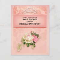 Roze bloem met Diamond Tiara Elegant Baby shower