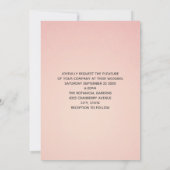 Roze bloem met Diamond Tiara Elegant Wedding Inv Kaart (Achterkant)