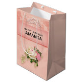 Roze bloem met Diamond Tiara Princess Design Medium Cadeauzakje