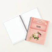 Roze bloem met Diamond Tiara Princess Design Notitieboek (Binnen)