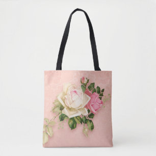 Roze bloem met Diamond Tiara Princess Design Tote Bag