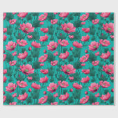 Roze bloem met draaiende achtergrond ontkoppeling cadeaupapier (Vlak)