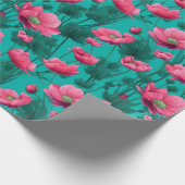 Roze bloem met draaiende achtergrond ontkoppeling cadeaupapier (Hoek)