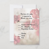 Roze bloem met entree RSVP Kaartje (Voorkant)