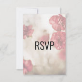 Roze bloem met entree RSVP Kaartje (Achterkant)
