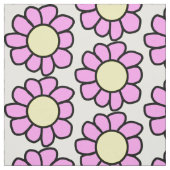 Roze Bloem met Geel Centrum Stof (Swatch)