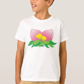 Roze bloem met gele bloesems t-shirt (Voorkant)