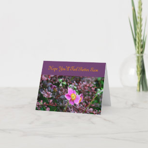 ROZE BLOEM MET GOUDEN CENTRUM/ WORD GOED KAART