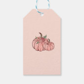 Roze Bloem met groen Bladeren Baby shower Cadeaulabel (Achterkant)