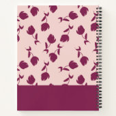 Roze bloem met naam notitieboek (Achterkant)