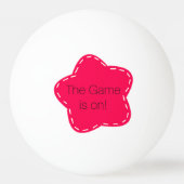 Roze Bloem met Ping Pong Spreuk Pingpongbal (Voorkant)