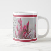 Roze bloem, met vers van Psalm 31:24 Grote Koffiekop (Rechts)