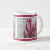 Roze bloem, met vers van Psalm 31:24 Grote Koffiekop (Voorkant rechts)