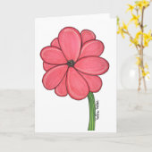 Roze bloem met witte achtergrond blanco kaart (Gele Bloem)