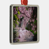 Roze bloem metalen ornament (Rechts)