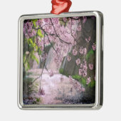 Roze bloem metalen ornament (Links)