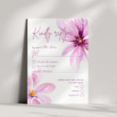 Roze Bloem Minimalistisch Menu Keuze Bruiloft RSVP